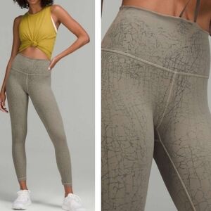 Lululemon Wunder Train High-Rise Tight 25" Thread Dye Rover Black Size 20